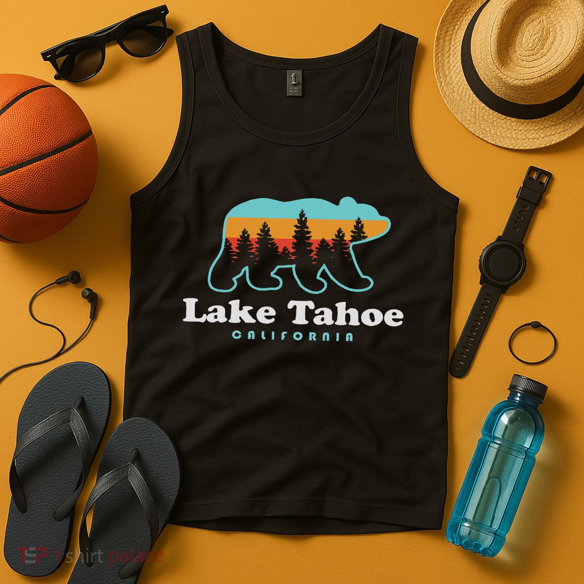 Lake Tahoe California Bear Mountains Hiking Tank Top
