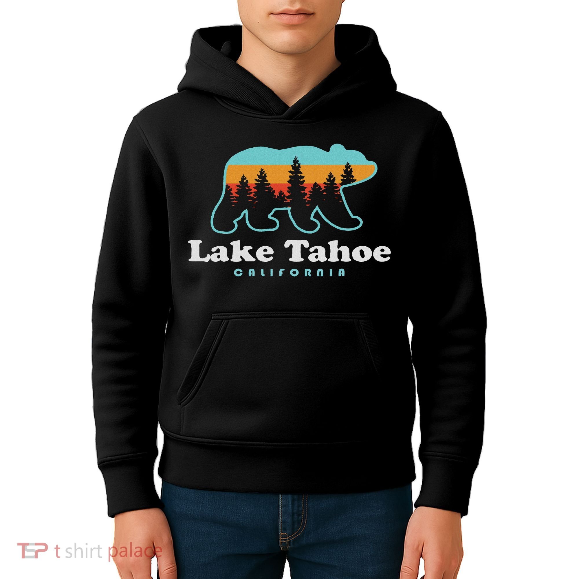 Lake Tahoe California Bear Mountains Hiking Kids Hoodie