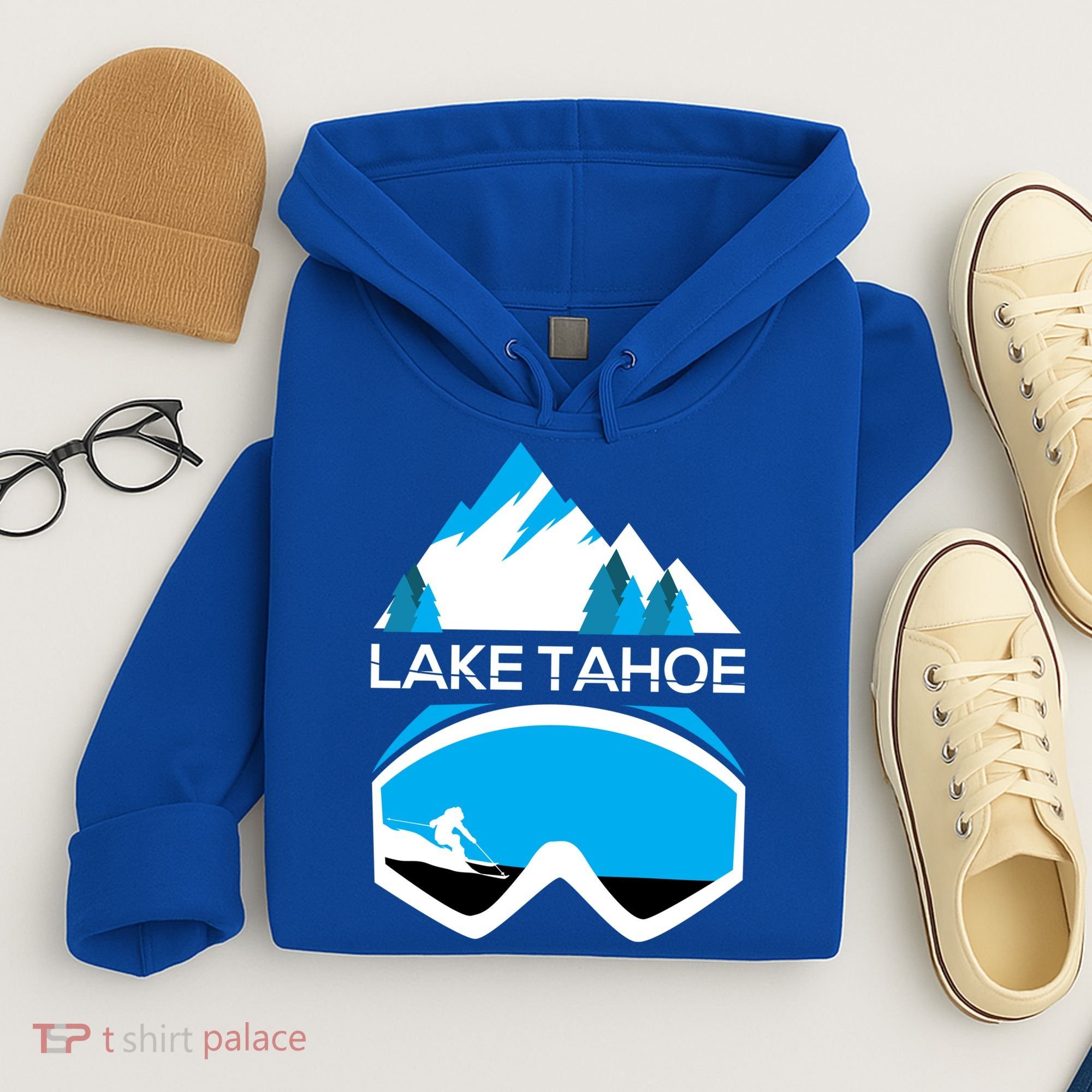 Lake Tahoe California Gift Ski Goggles Skiing Gift Clothes Hoodie