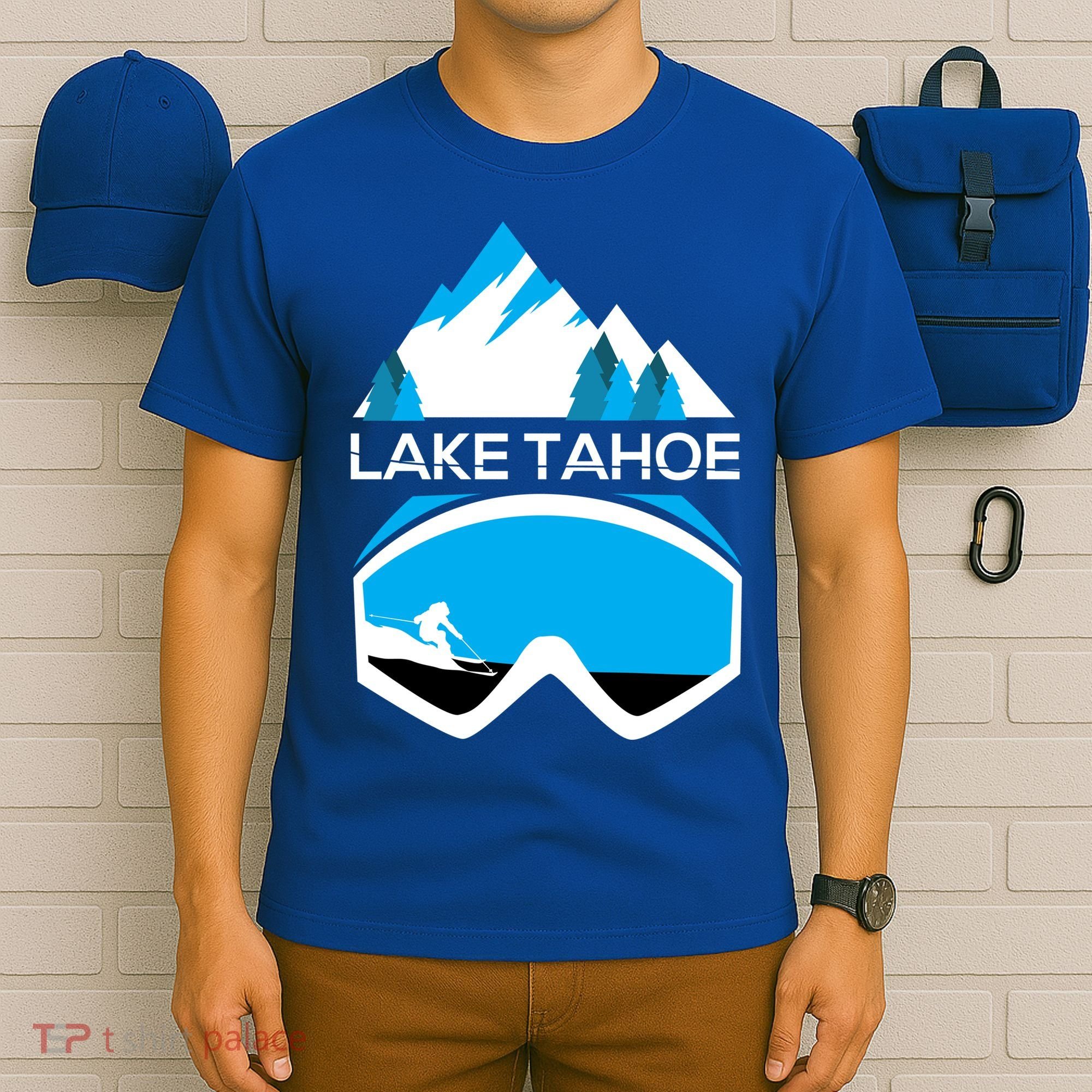 Lake Tahoe California Gift Ski Goggles Skiing Gift Clothes T-Shirt