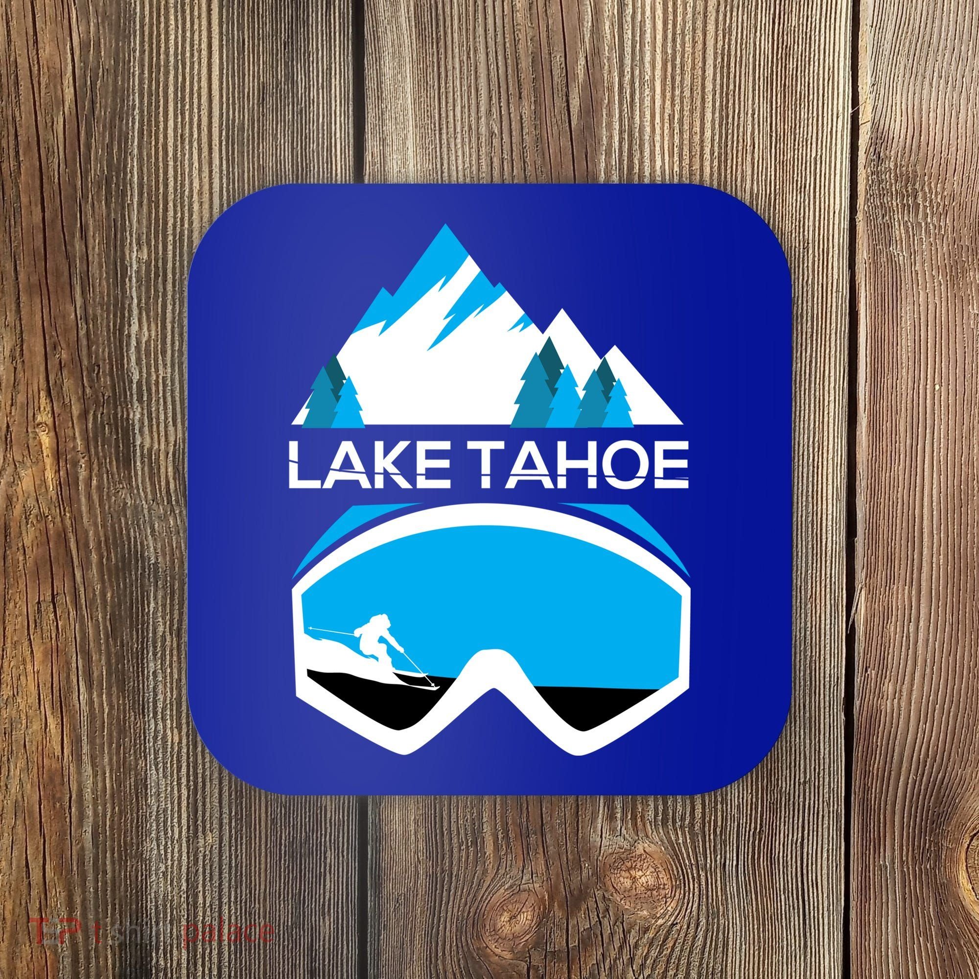 Lake Tahoe California Gift Ski Goggles Skiing Gift Clothes Coaster