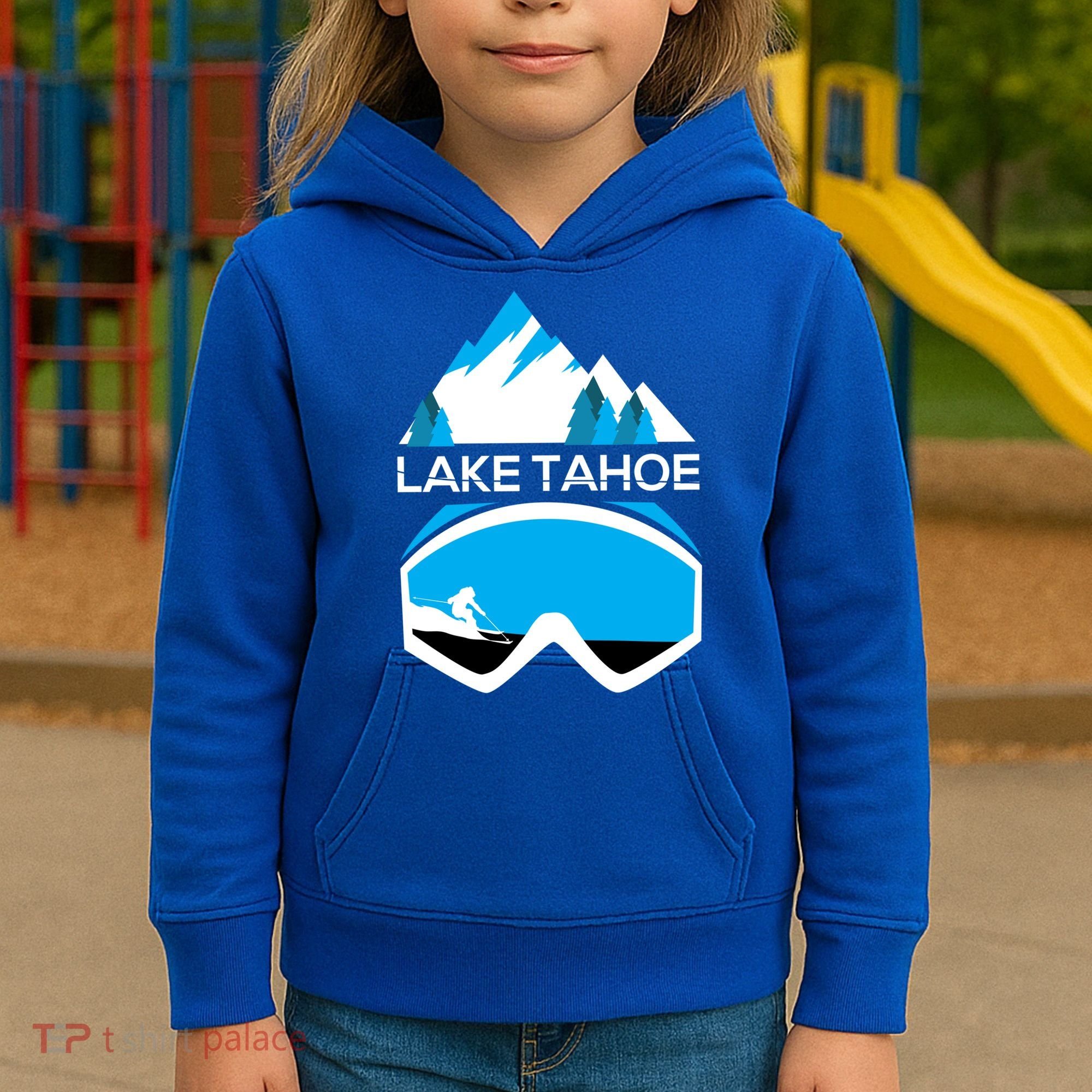 Lake Tahoe California Gift Ski Goggles Skiing Gift Clothes Kids Hoodie