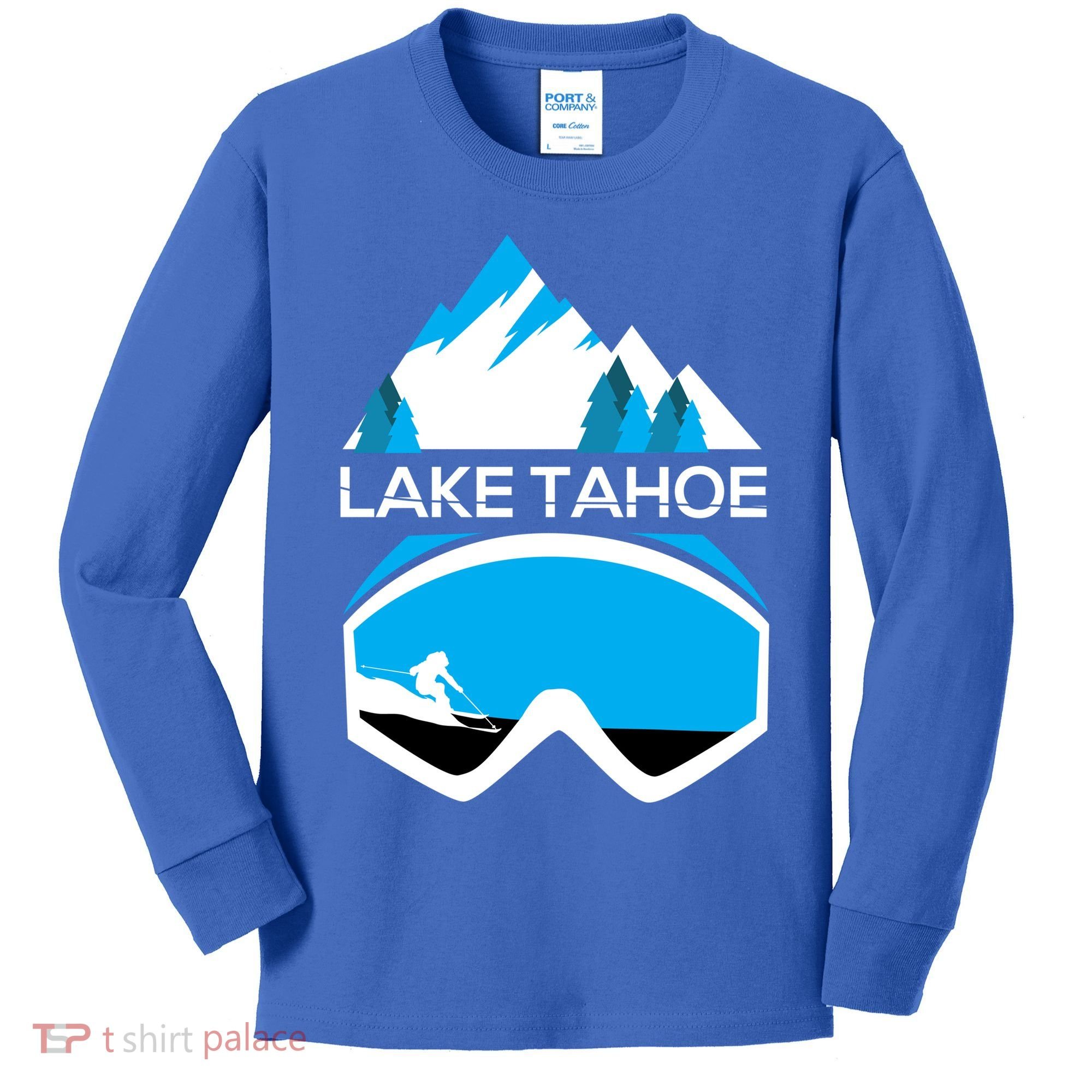 Lake Tahoe California Gift Ski Goggles Skiing Gift Clothes Kids Long Sleeve Shirt