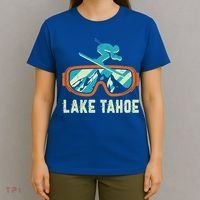 Lake Tahoe California Retro Vintage Skiing And Snowboarding Great Gift T-Shirt thumb 4