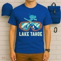 Lake Tahoe California Retro Vintage Skiing And Snowboarding Great Gift T-Shirt thumb 6