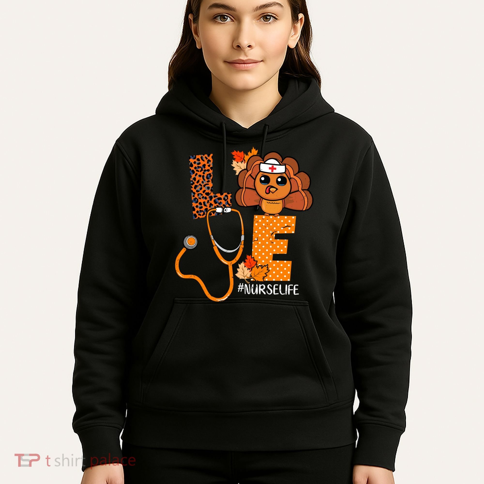Love Thanksgiving Cute Nurse Life Hoodie