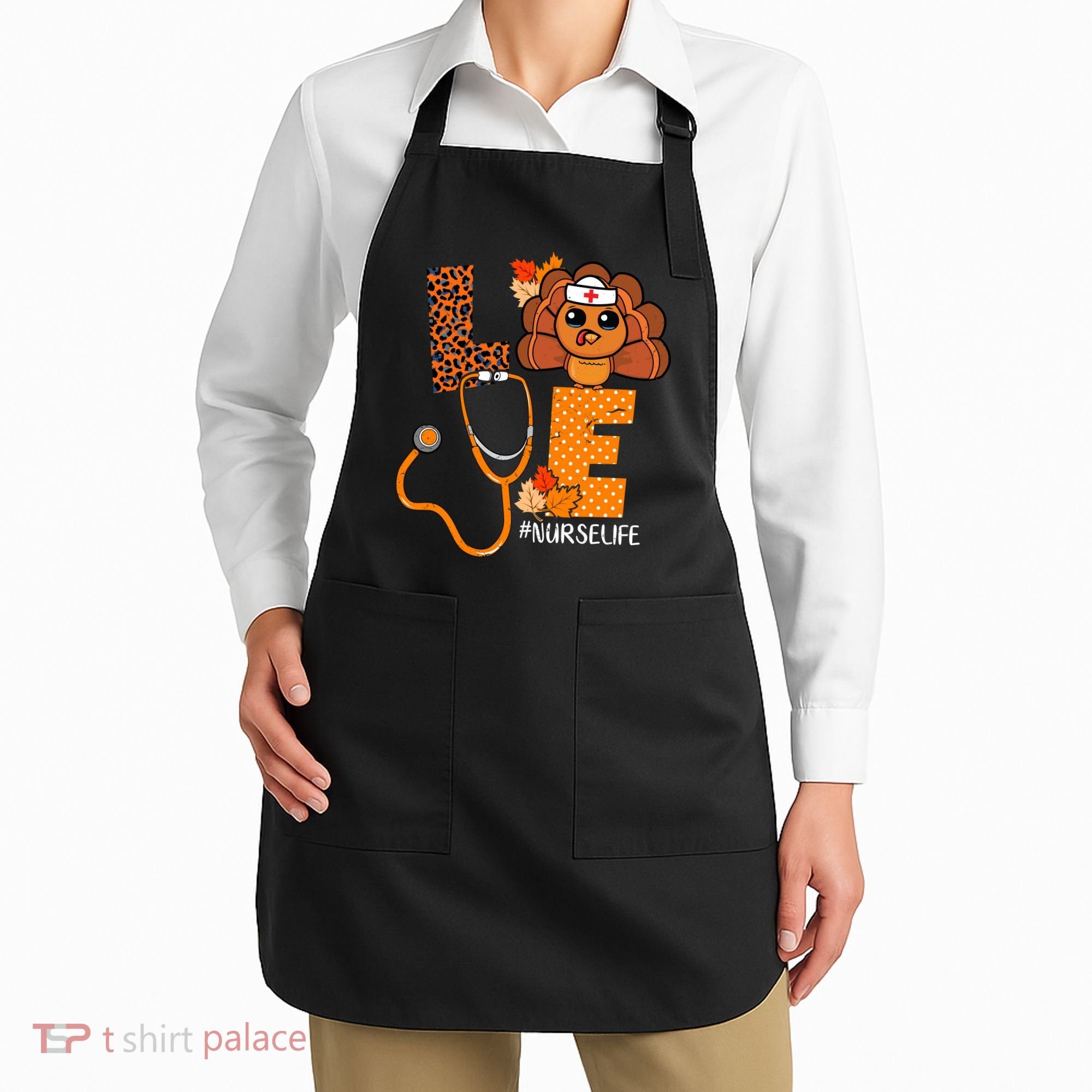 Love Thanksgiving Cute Nurse Life Apron