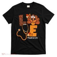 Love Thanksgiving Cute Nurse Life T-Shirt thumb 0