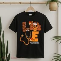 Love Thanksgiving Cute Nurse Life T-Shirt thumb 2