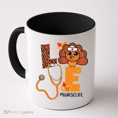 Love Thanksgiving Cute Nurse Life Coffee Mug