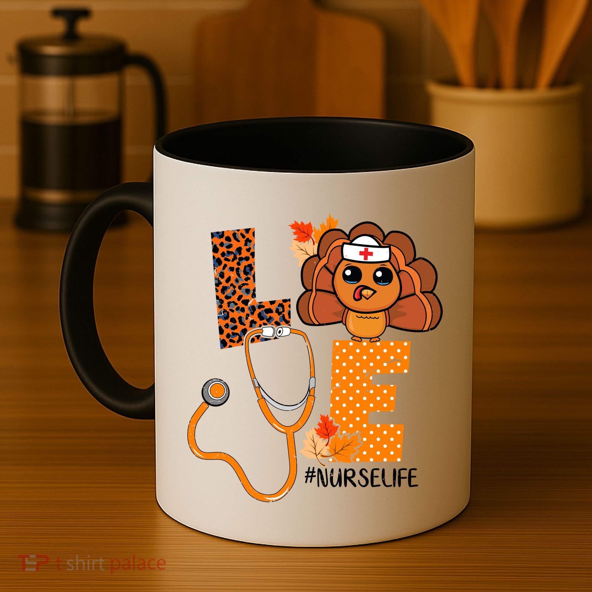 Love Thanksgiving Cute Nurse Life Coffee Mug