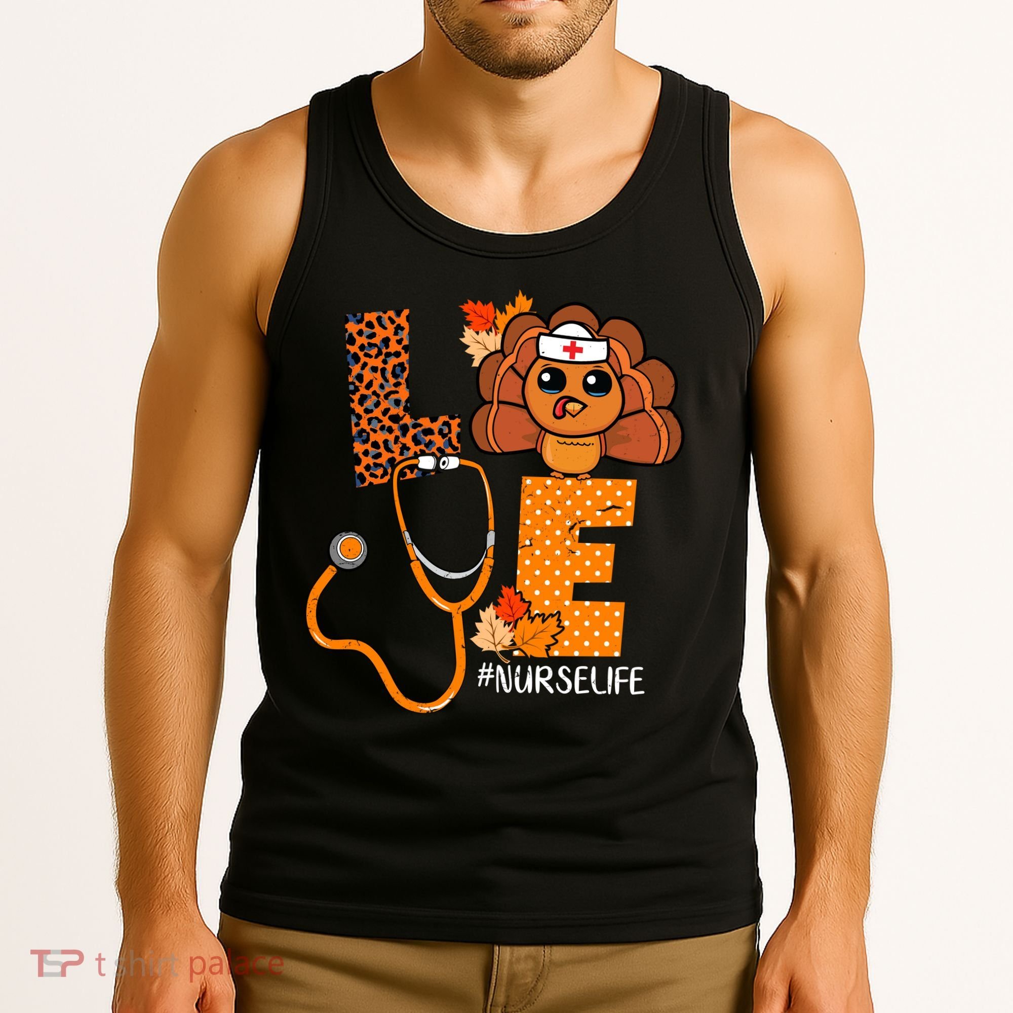 Love Thanksgiving Cute Nurse Life Tank Top