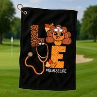 Love Thanksgiving Cute Nurse Life Golf Towel thumb 1