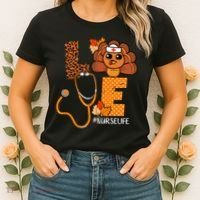 Love Thanksgiving Cute Nurse Life Women's T-Shirt thumb 2