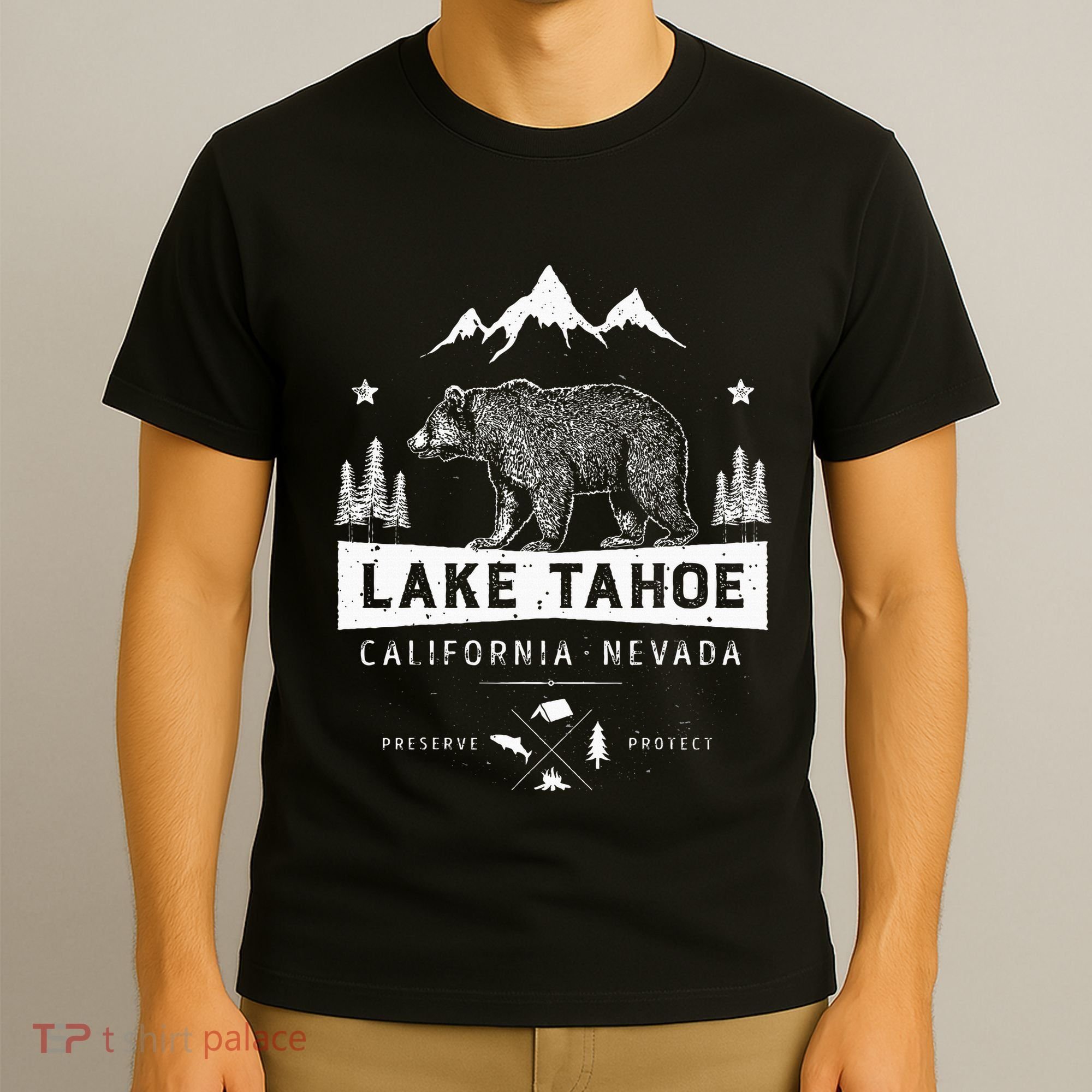 Lake Tahoe California Nevada Vintage Bear T-Shirt