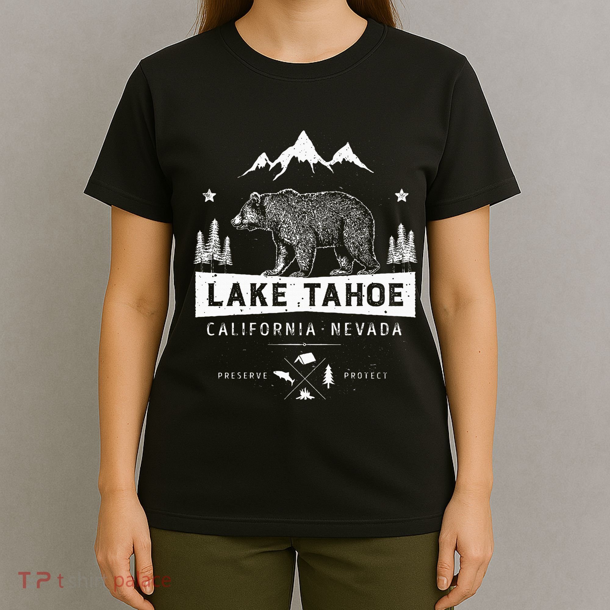 Lake Tahoe California Nevada Vintage Bear T-Shirt