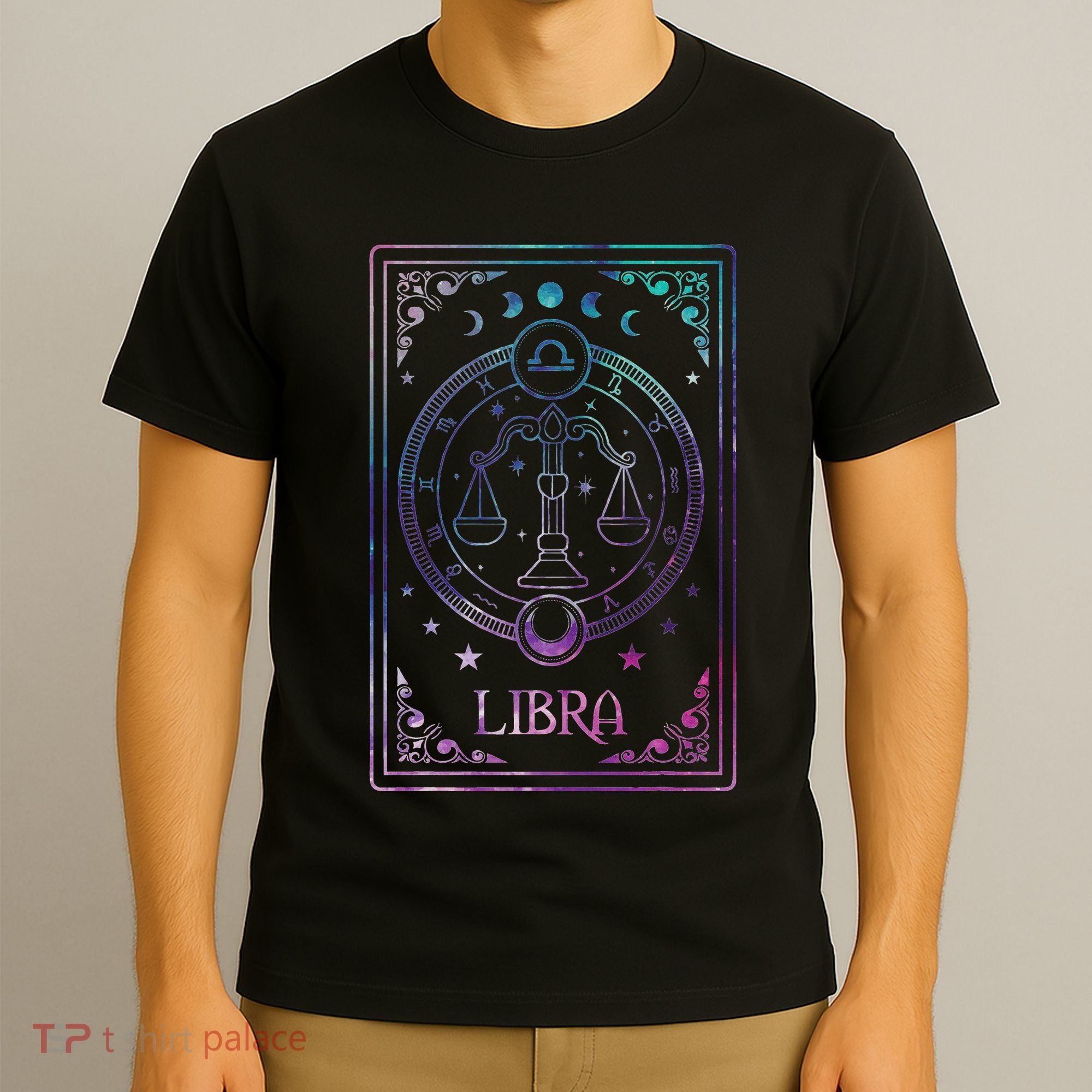 Libra Tarot Card September October Birthday Astrology Zodiac T-Shirt