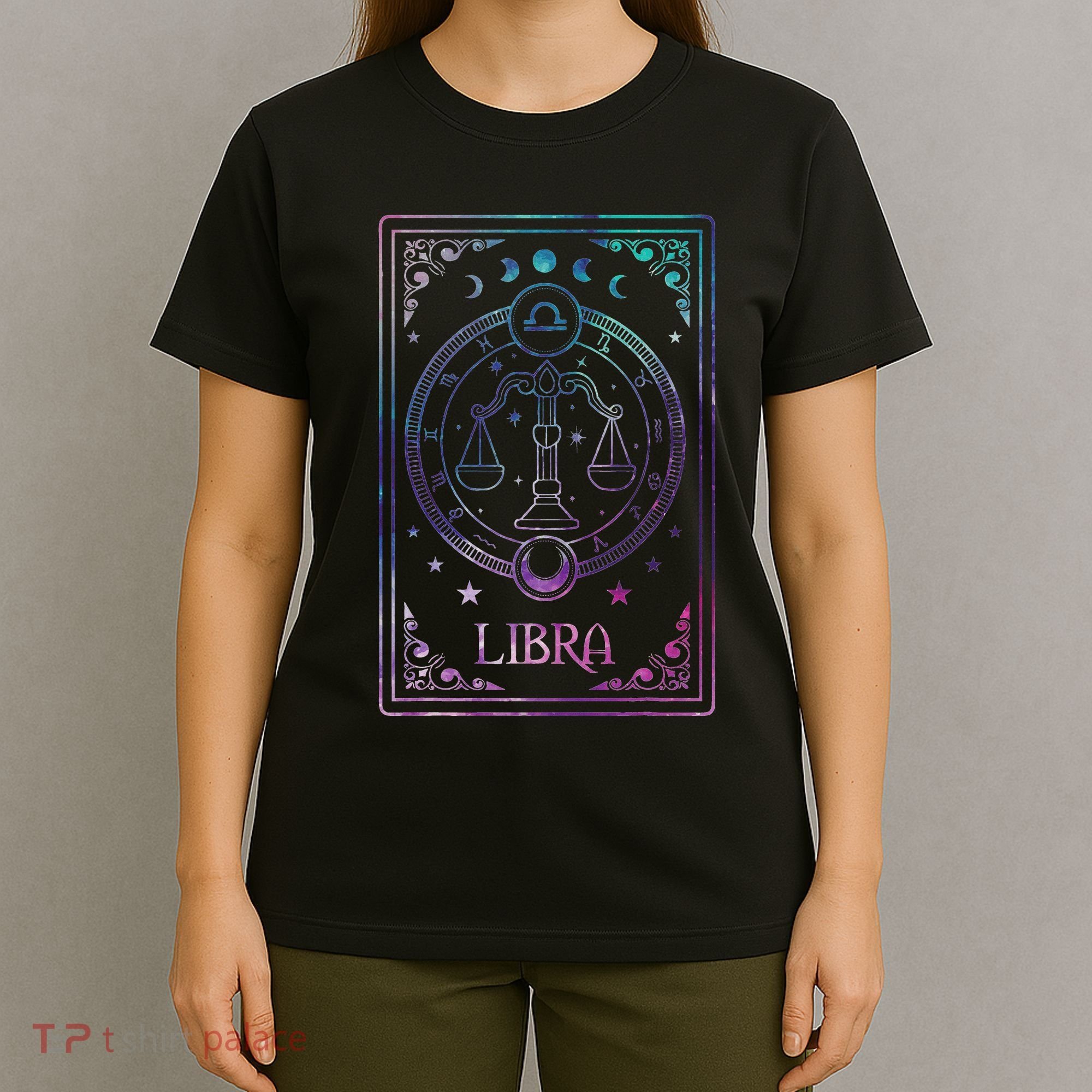 Libra Tarot Card September October Birthday Astrology Zodiac T-Shirt