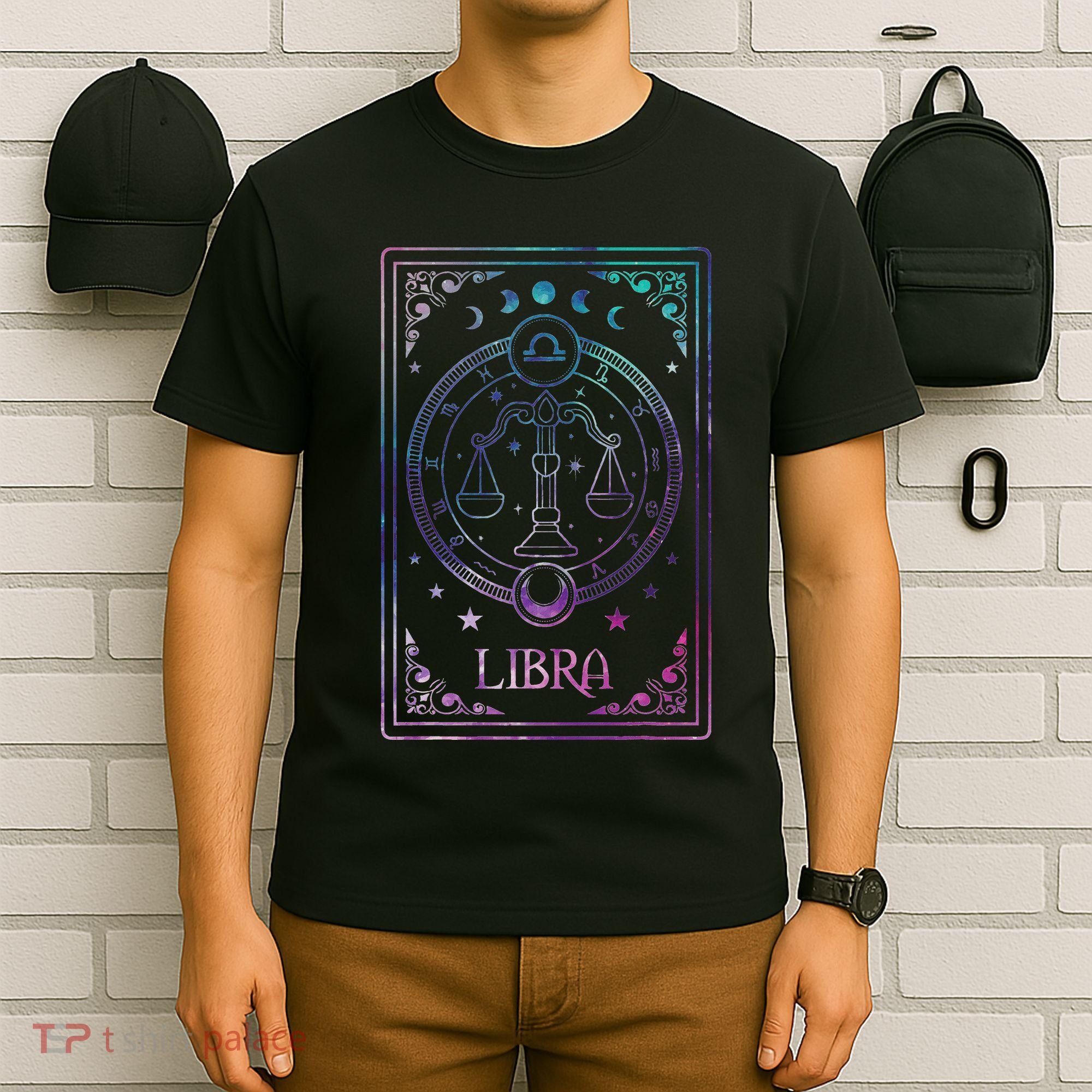 Libra Tarot Card September October Birthday Astrology Zodiac T-Shirt
