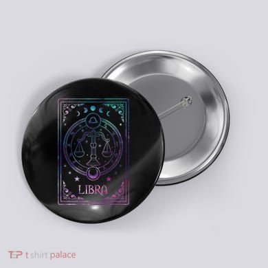 Libra Tarot Card September October Birthday Astrology Zodiac Button