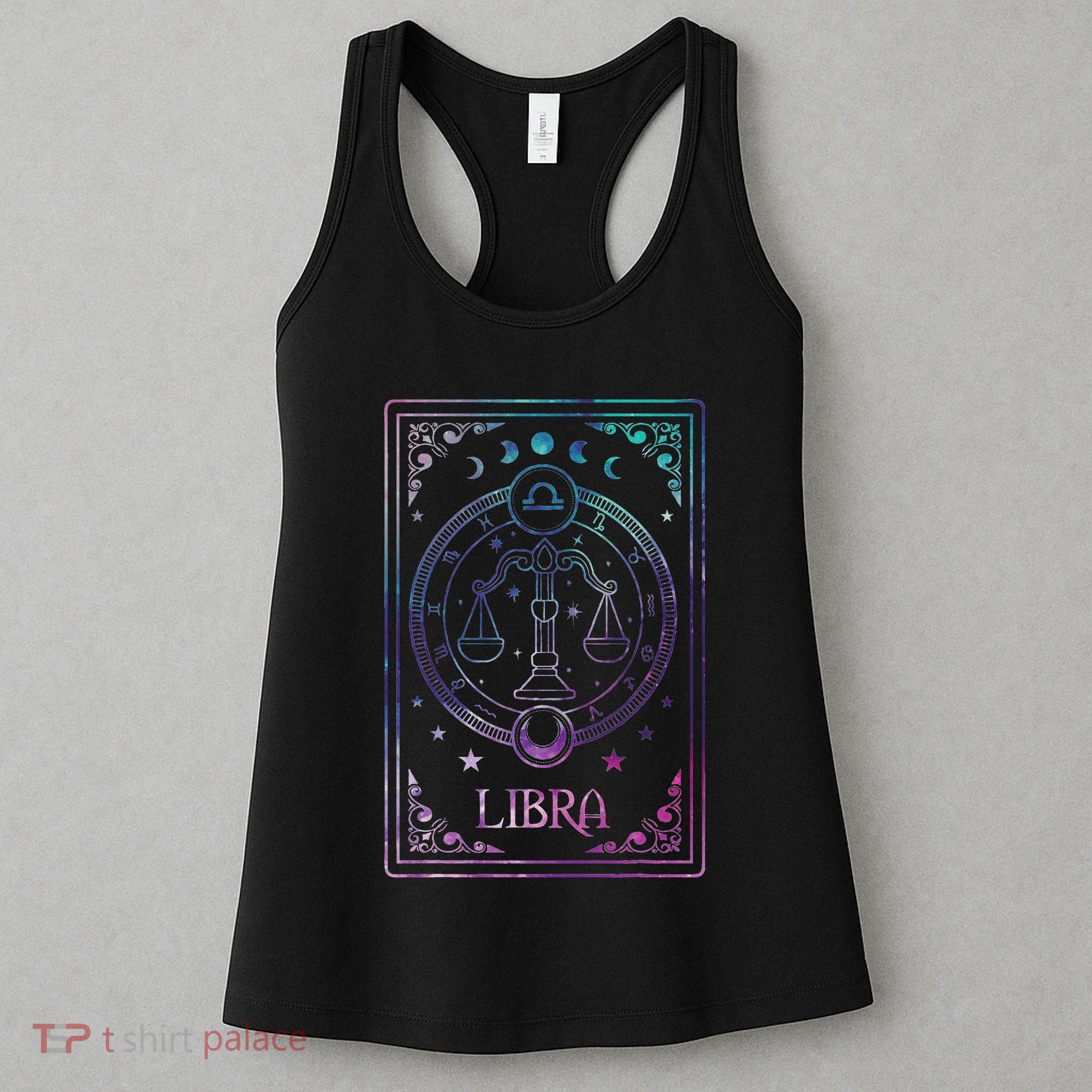 Libra Tarot Card September October Birthday Astrology Zodiac Women's Tank Top