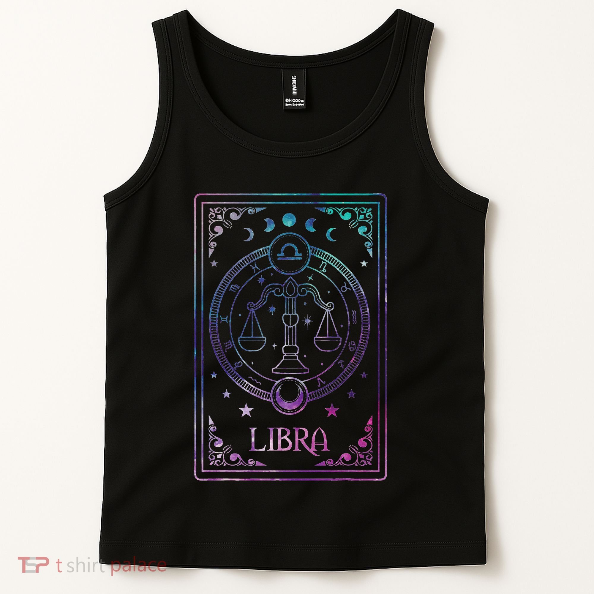 Libra Tarot Card September October Birthday Astrology Zodiac Tank Top