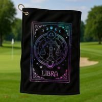 Libra Tarot Card September October Birthday Astrology Zodiac Golf Towel thumb 1