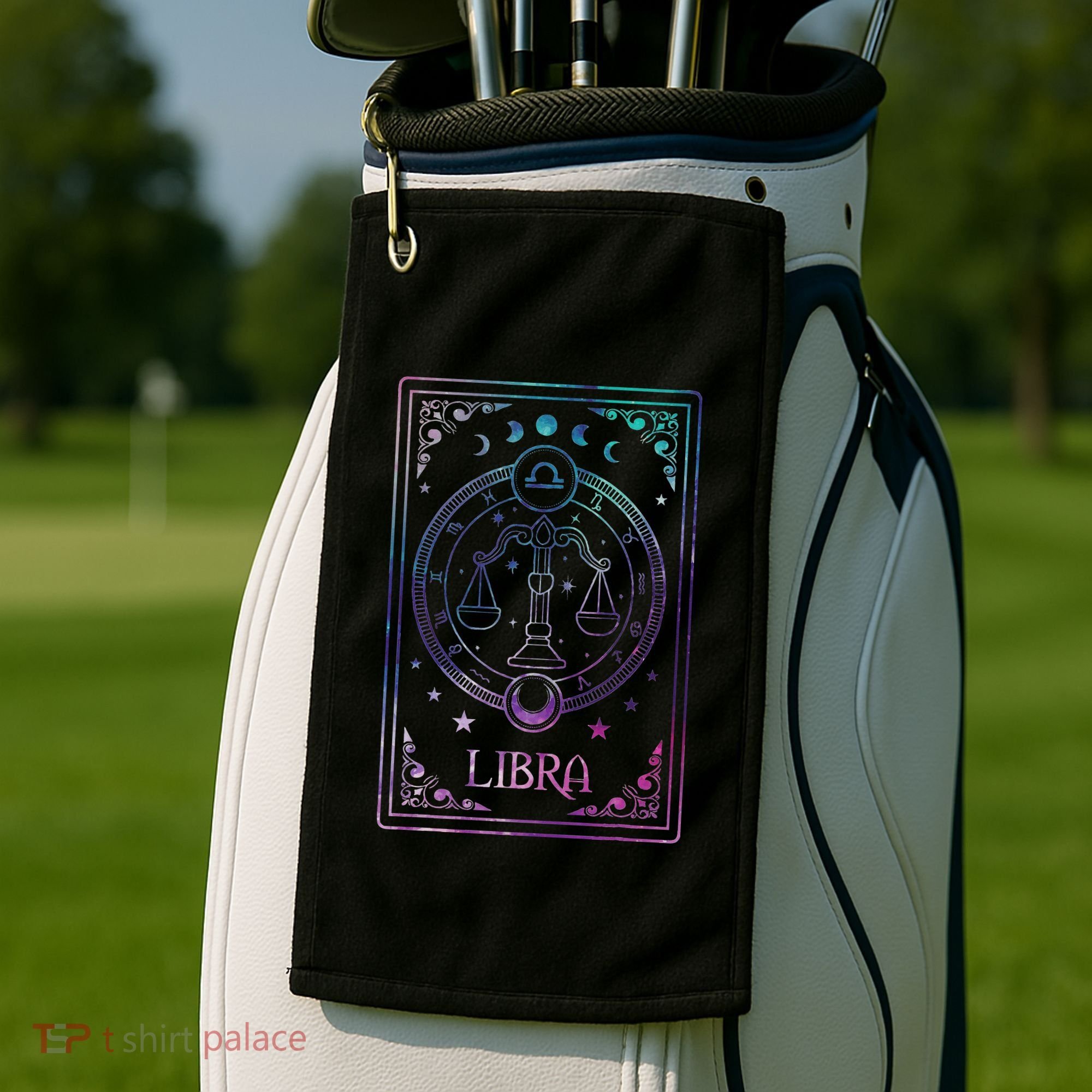 Libra Tarot Card September October Birthday Astrology Zodiac Golf Towel