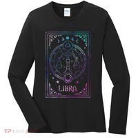 Libra Tarot Card September October Birthday Astrology Zodiac Women's Long Sleeve Shirt thumb 0