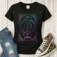 Libra Tarot Card September October Birthday Astrology Zodiac Women's T-Shirt thumb 3