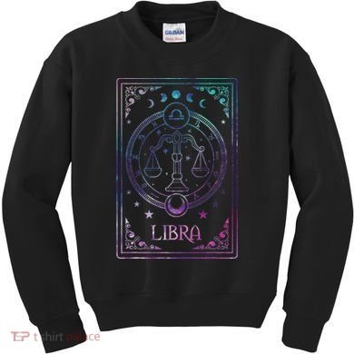 Libra Tarot Card September October Birthday Astrology Zodiac Kids Sweatshirt