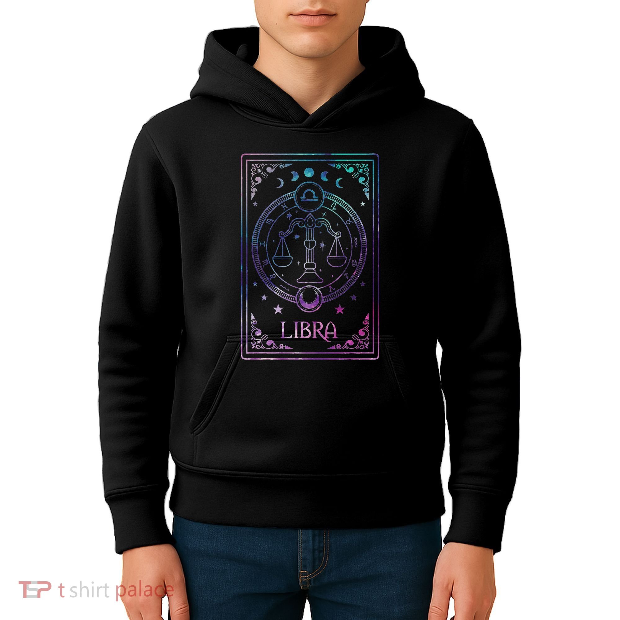 Libra Tarot Card September October Birthday Astrology Zodiac Kids Hoodie