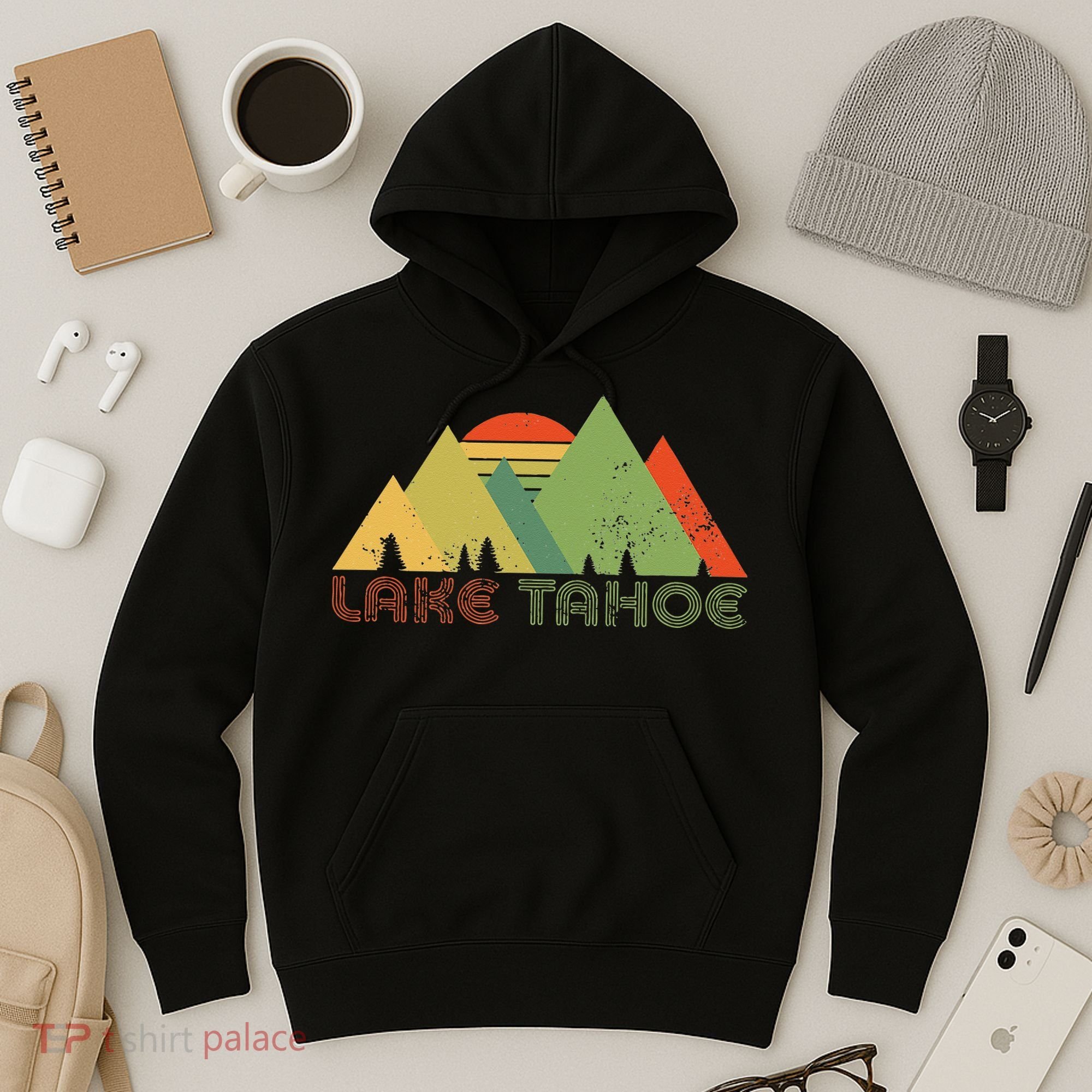 Lake Tahoe California Nevada Mountain Skiing Ski CA Hoodie
