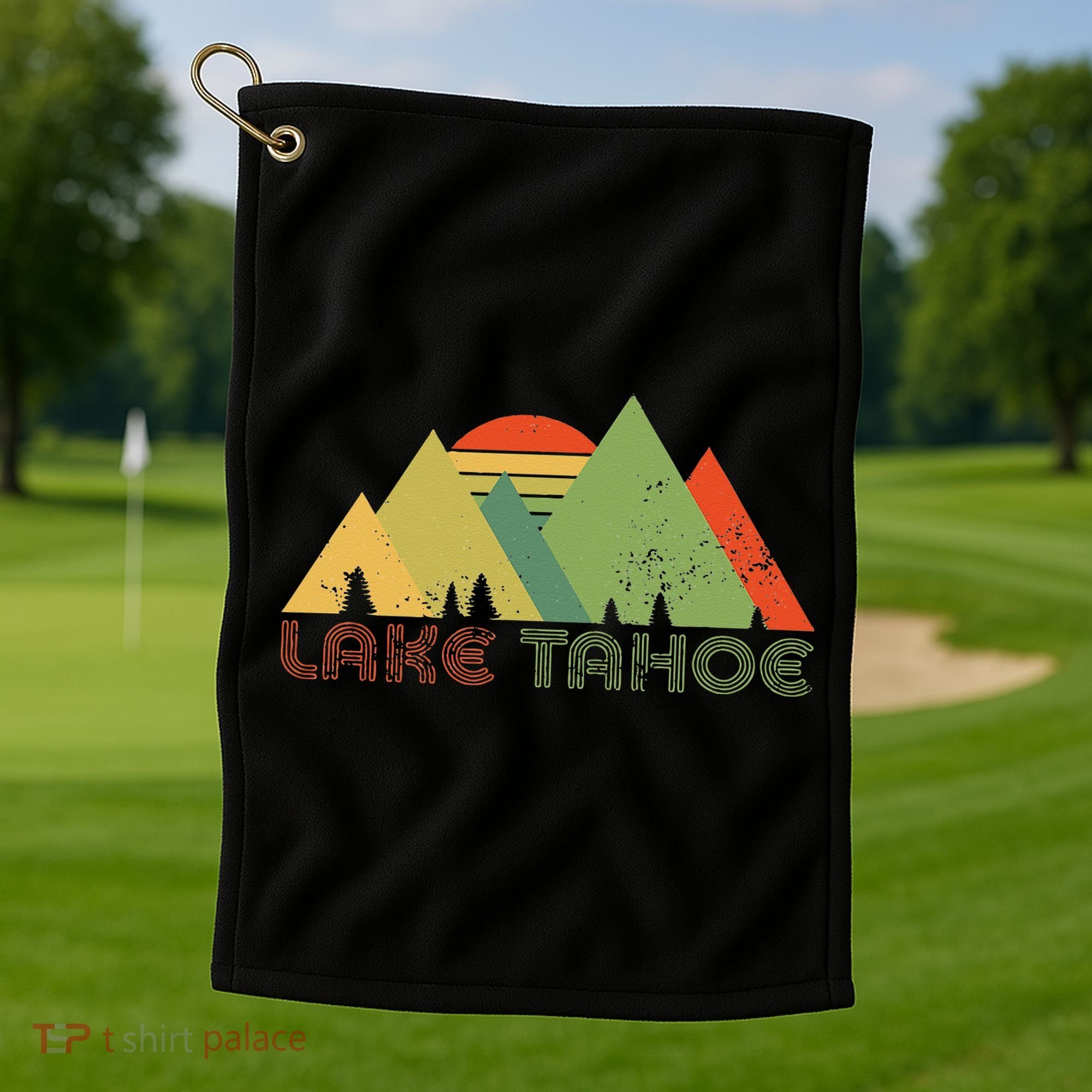 Lake Tahoe California Nevada Mountain Skiing Ski CA Golf Towel