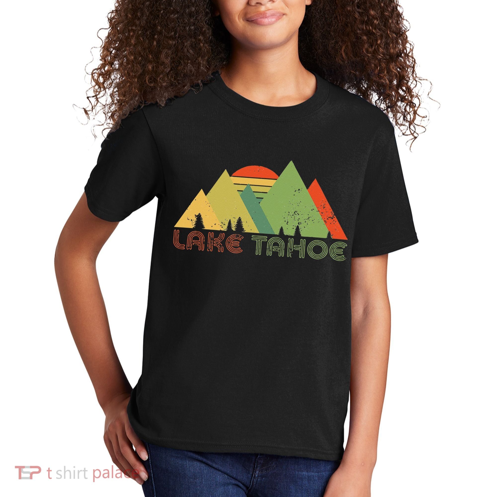 Lake Tahoe California Nevada Mountain Skiing Ski CA Kids T-Shirt