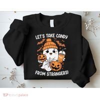 LetS Take Candy From Strangers Funny Halloween Sweatshirt thumb 2