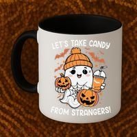 LetS Take Candy From Strangers Funny Halloween Coffee Mug thumb 2