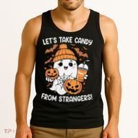LetS Take Candy From Strangers Funny Halloween Tank Top thumb 3