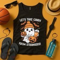 LetS Take Candy From Strangers Funny Halloween Tank Top thumb 4