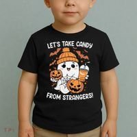 LetS Take Candy From Strangers Funny Halloween Toddler T-Shirt thumb 2