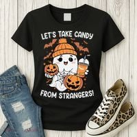 LetS Take Candy From Strangers Funny Halloween Women's T-Shirt thumb 3