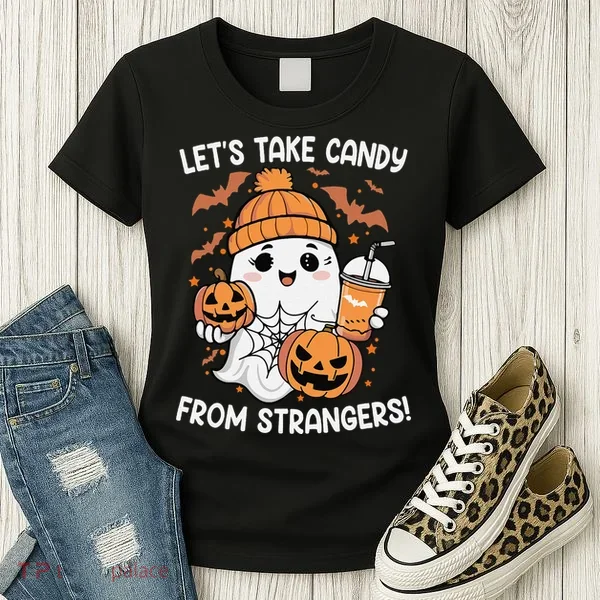 LetS Take Candy From Strangers Funny Halloween Women's T-Shirt