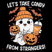 LetS Take Candy From Strangers Funny Halloween Kids Long Sleeve Shirt thumb 2