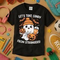 LetS Take Candy From Strangers Funny Halloween Kids T-Shirt thumb 3