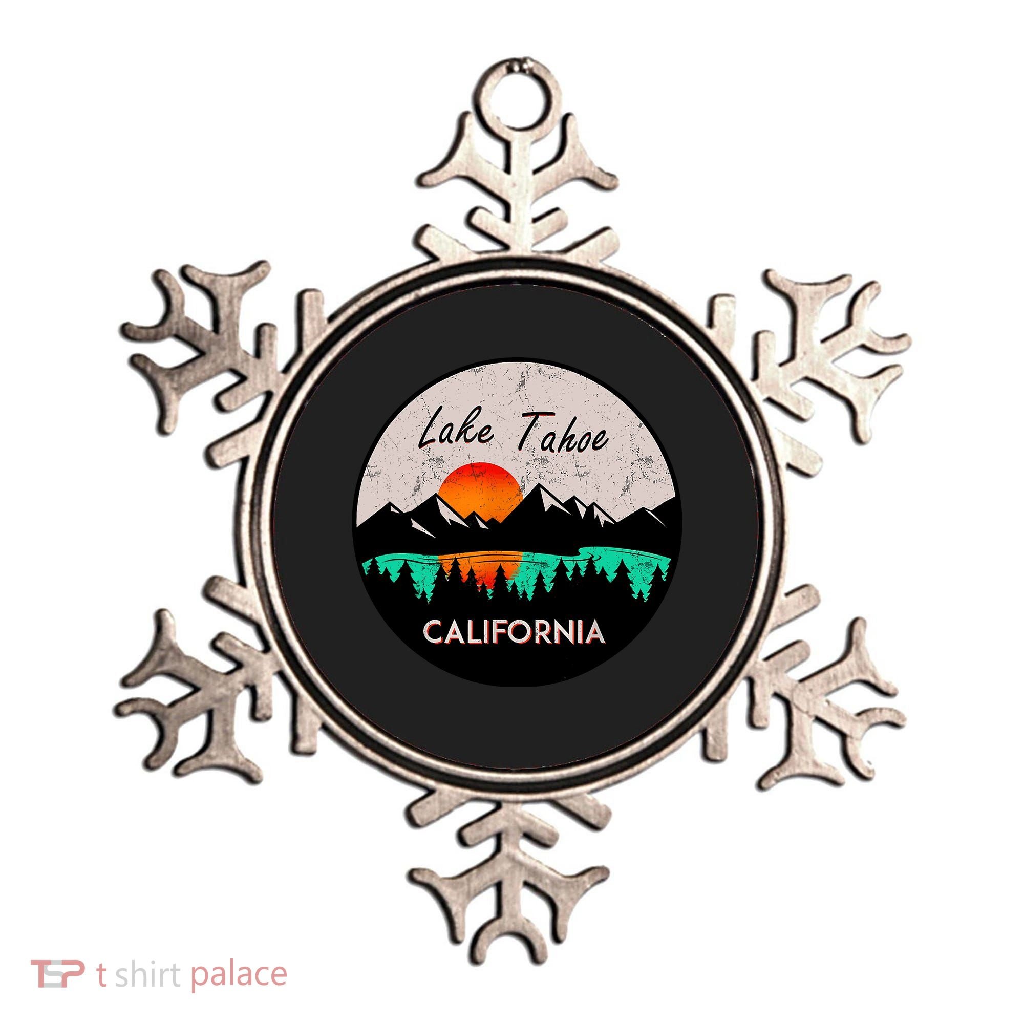 Lake Tahoe California Republic Skiing Ski Lake Boat Ornament