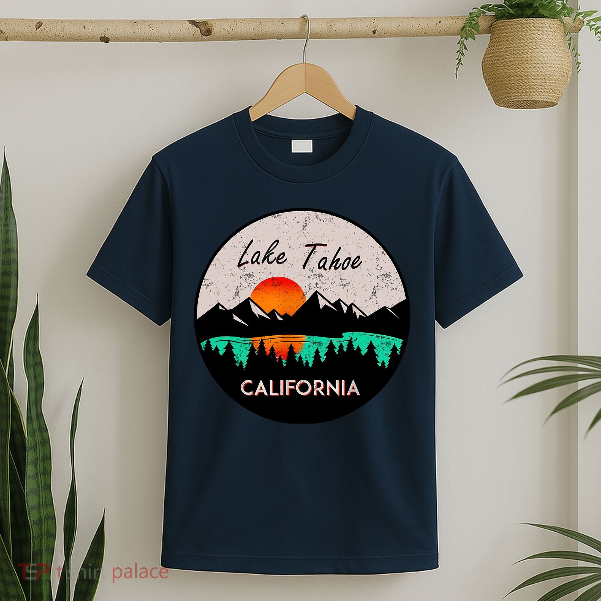 Lake Tahoe California Republic Skiing Ski Lake Boat T-Shirt