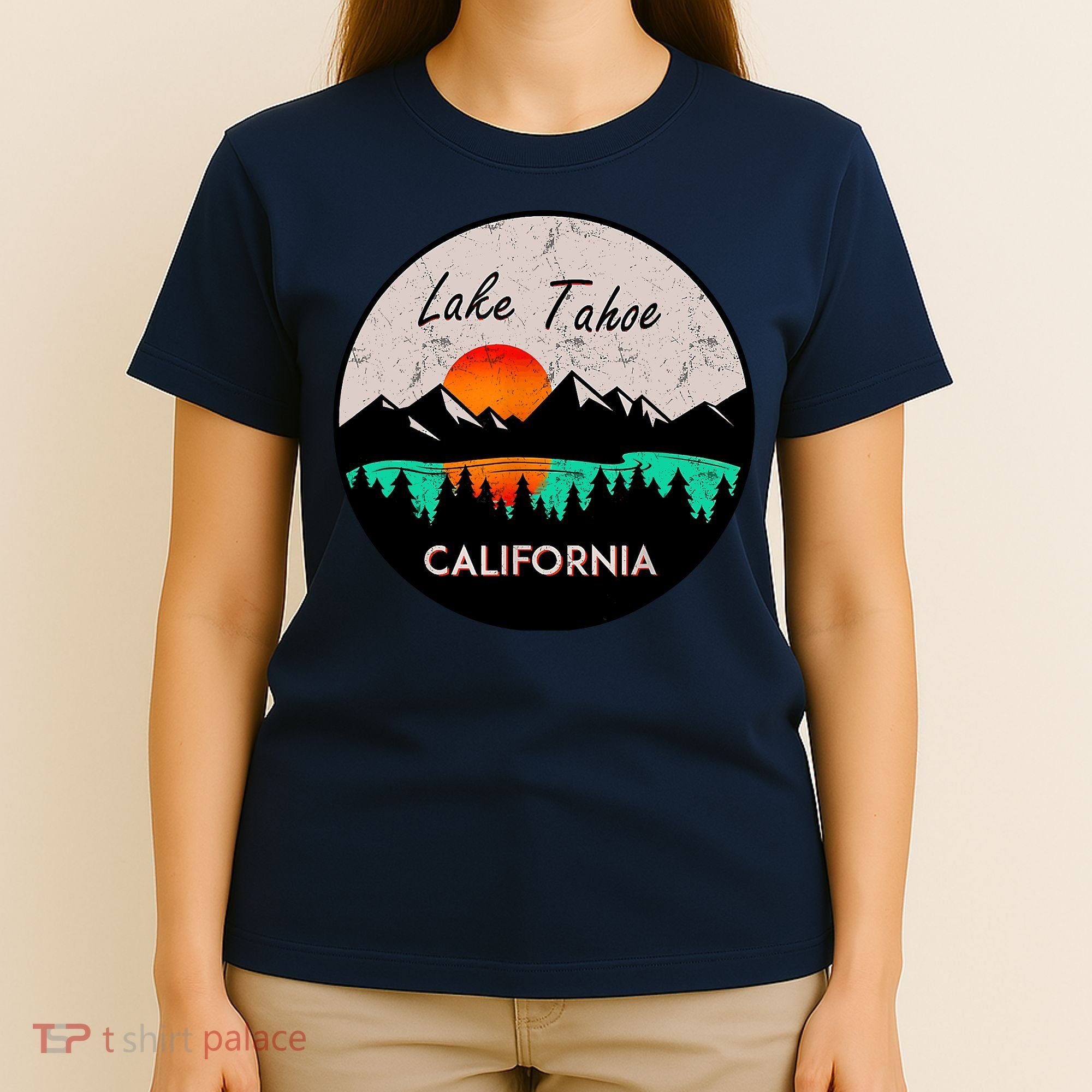 Lake Tahoe California Republic Skiing Ski Lake Boat T-Shirt
