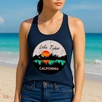 Lake Tahoe California Republic Skiing Ski Lake Boat Women's Tank Top thumb 2
