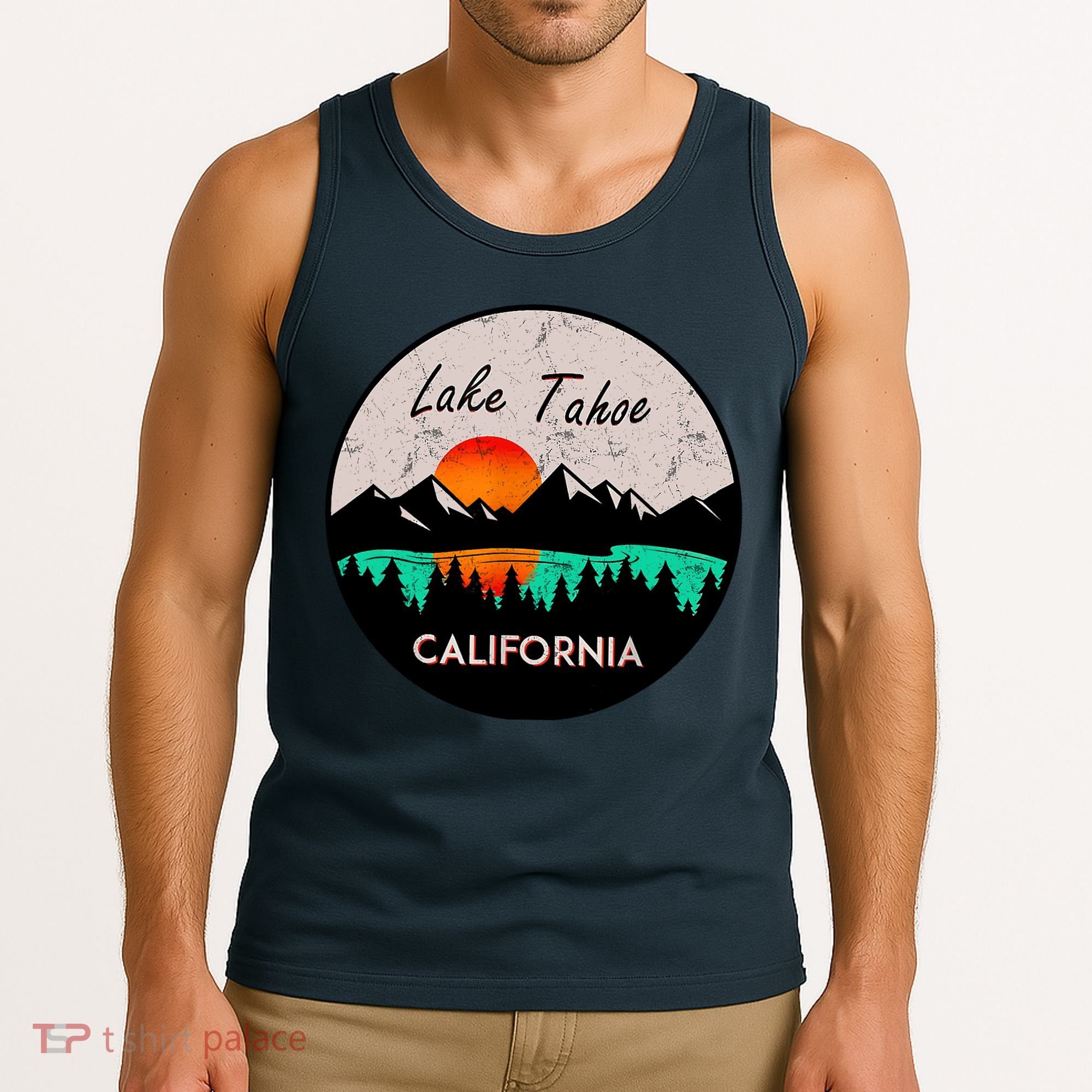 Lake Tahoe California Republic Skiing Ski Lake Boat Tank Top
