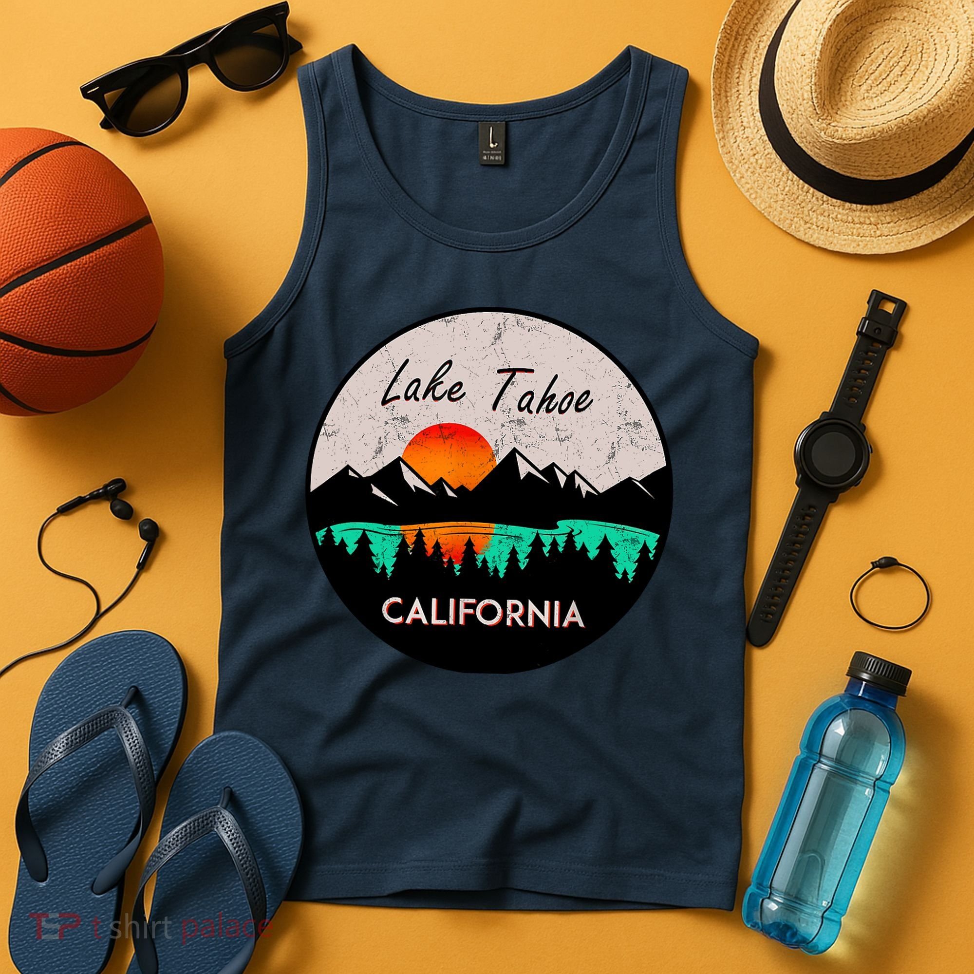Lake Tahoe California Republic Skiing Ski Lake Boat Tank Top